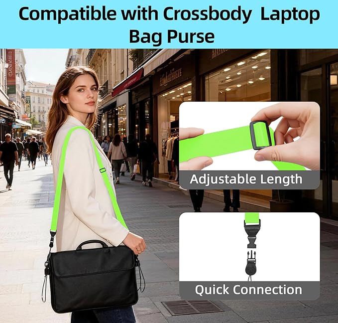 Adjustable iPad Strap:Comfortable Nylon Neck Strap Lanyard for Tablet Case,Camera Binocular Crossbody Laptop Luggage Bag(Fluorescent Green)