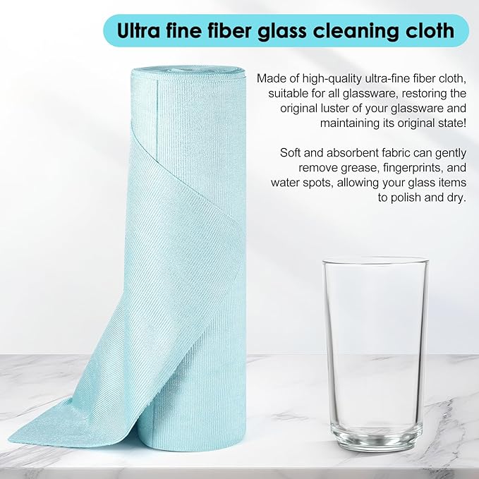 Microfiber Cleaning Cloth, 20 Sheets Glass Cleaning Cloth 11.8" x 15.7", Reusable Towels Kitchen Cleaning Wipes Lint Free Rags for Laptop Camera Lenses LCD Screens (Blue, 11.8" x 15.7")
