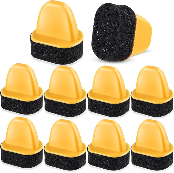 10 Pcs Shine Shoes Sponge Applicators Foam Dauber Shoe Polish Applicator Brush Leather Shoes Boots Care Cloths Suede Cleaner(10 Pcs Shoe Sponge A)