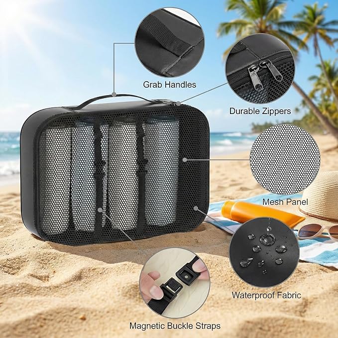 8 Set Packing Cubes for Travel with Clear Toiletry Bag, Durable Luggage Packing Organizers for Suitcase, Carry-On Accessories, TSA Approved See-Through Cubes, Space-Saving Storage Bags