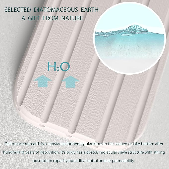 20inch x 4inch Kitchen Sink Faucet Mat, Water Absorbing Stone Faucet Splash Guard for Bathroom Counter, Quick Drying Diatomite Tray for Kitchen Sink, White