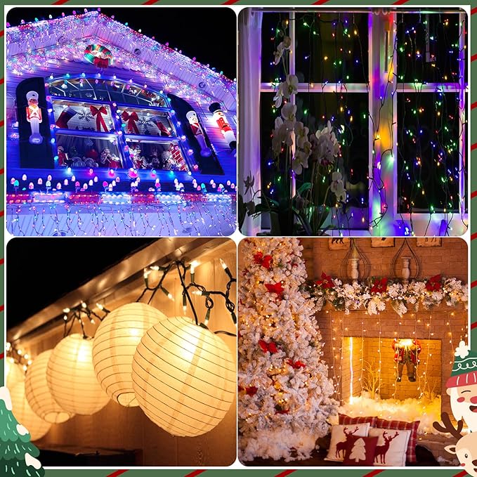 MEILIDY Christmas Light Clips, Weatherproof Plastic Gutter Clips for Hanging Outdoor Holiday Seasonal String Lights, Green, 100 Pcs