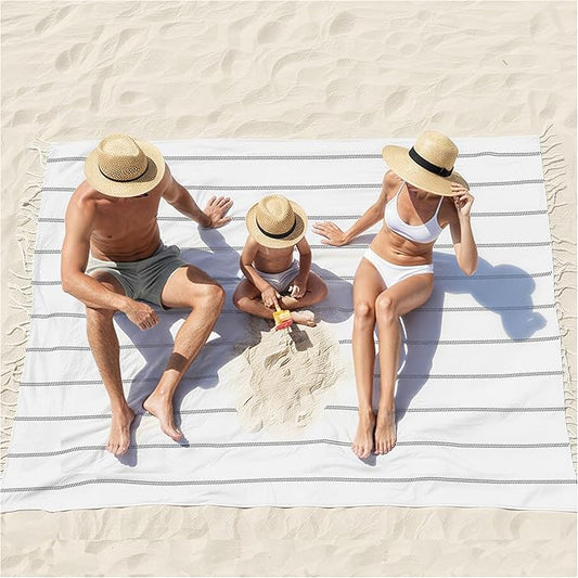 Turkish Beach Towel Pool Throw Blanket Sandproof Fast Dry Thin Extra Large Summer Vacation Flight Stuff Plane Accessories Road Trip Necessities Rv Essential Camping Gear Ship Cruise Gear Must Haves