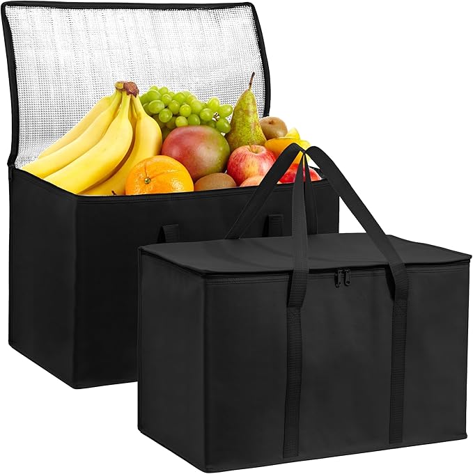 Carrywell Insulated Food Delivery and Catering Bags, XXXL Pizza Delivery and Reusable Warming Bag, Thermal Insulation Tote for Hot and Cold Food, Doordash, Not-Made In China