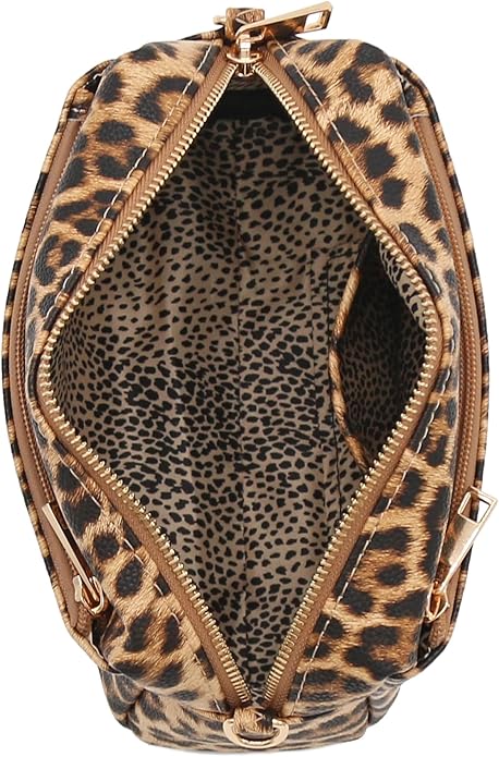 FashionPuzzle Triple Zip Small Crossbody Bag