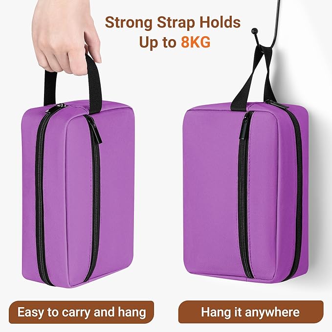 Elviros Travel Toiletry Bag for Women and Men,Lightweight Makeup Bag Hanging Dopp Kit with Shaving Compartment Cosmetic Organizer Small Tool Bag Travel Essentials Gift for Women(Grape Purple)
