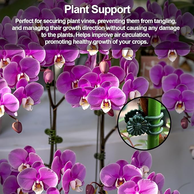 100 Pcs Plant Clips Orchid Clips,Plant Orchid Support Clips,Flower and Vine Clips，Garden Clips，Plant Clips for Climbing Plants