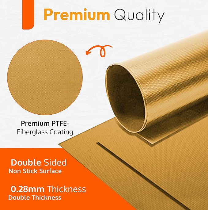 Gold 2 Pack Large Thick Heavy Duty Non Stick Teflon Oven Liners Mat, 17"x 25" BPA and PFOA Free, for Bottom of Electric Oven Gas Stove Microwave Charcoal or Gas Grills
