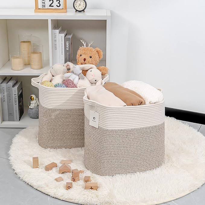 Laughbird Collapsible Laundry for Hamper,Medium Large Storage Bins Fabric Storage Box, Closet Organizer,Hampers Foldable Fabric Storage Basket, Solid Storage Toy Box With Handle, Used to Organize