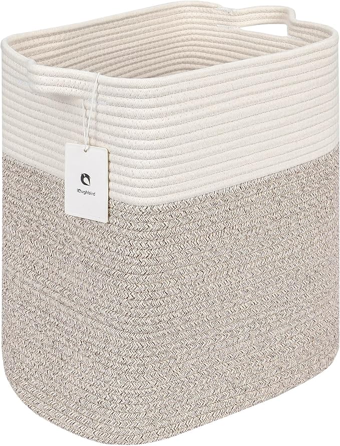 Laughbird Collapsible Laundry for Hamper,Medium Large Storage Bins Fabric Storage Box, Closet Organizer,Hampers Foldable Fabric Storage Basket, Solid Storage Toy Box With Handle, Used to Organize