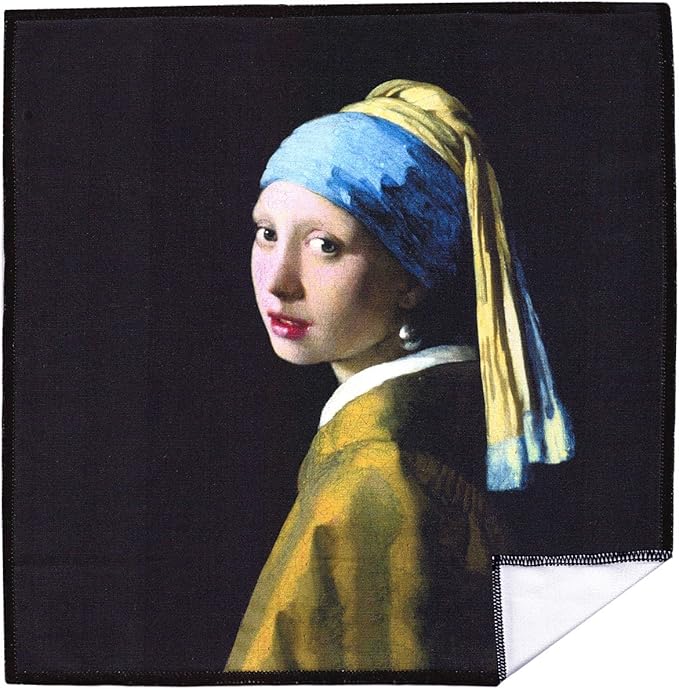 Large [2 Pack] Classic Art (Girl with a Pearl Earring) - Ultra Premium Quality Microfiber Cleaning Cloths (Best for Camera Lens, Glasses, Screens, and All Lens.), Microfiber cloth