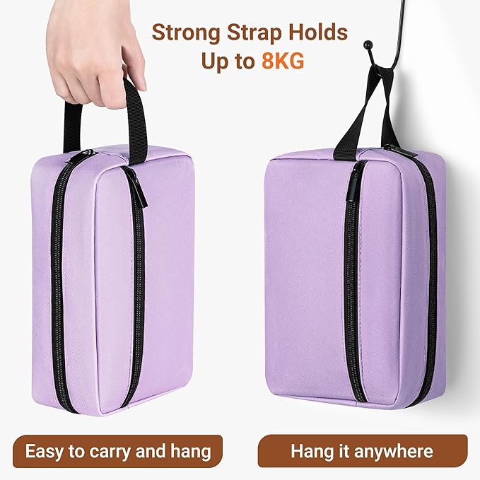 Elviros Travel Toiletry Bag for Women and Men,Lightweight Makeup Bag Hanging Dopp Kit with Shaving Compartment Cosmetic Organizer Small Tool Bag Travel Essentials,Gifts for Women(Lavender Purple)