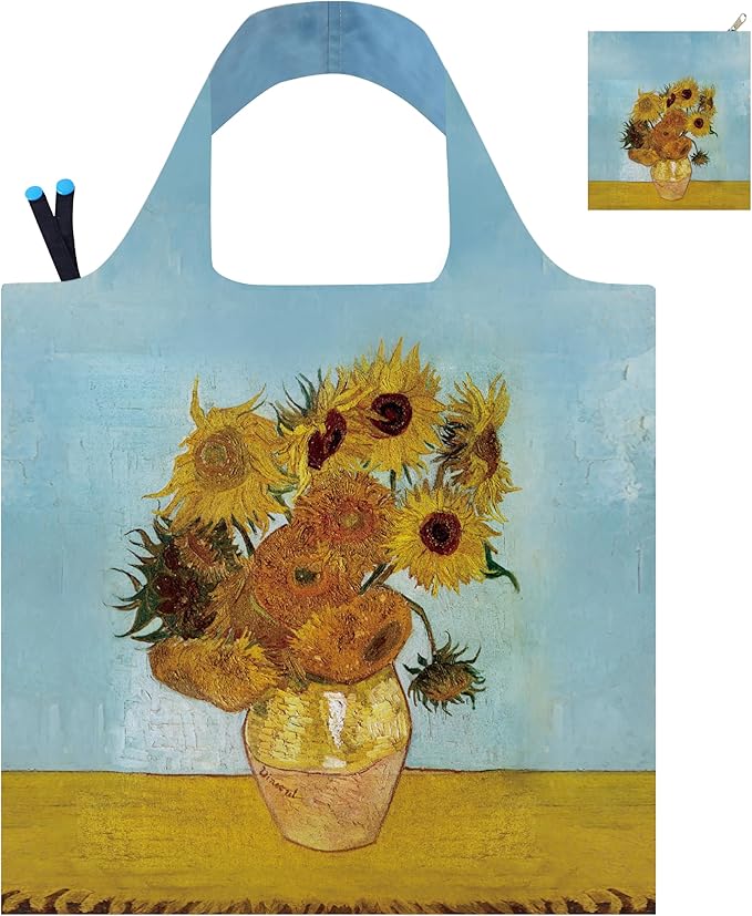 Reusable Grocery Bags, Oil Painting Art Tote Bags With Carry Pouch Waterproof Shopping Bags for Travel Daily Use