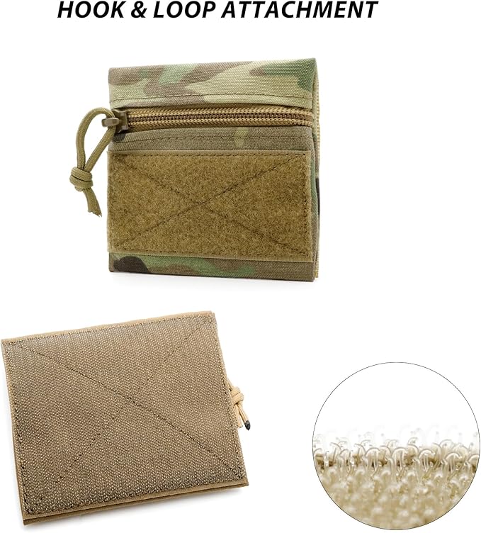 Qavctw Tactical Admin Pouch Bag with Hook and Loop Tool Storage Bag Snack Pouch Candy Bag Hanging Pouches Backpack Accessory Pouch