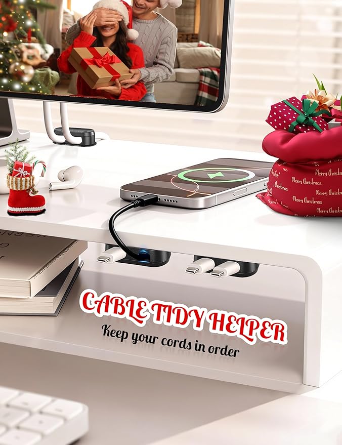 12 Hole Cord Organizer Cable Holder Clips - 6 Pack Magnetic Cable Clips [Both Sides 1s Smooth Push] Strong Adhesive Cable Management Hide or Organize Wire Charger Holder for Nightstand Wall Car Office