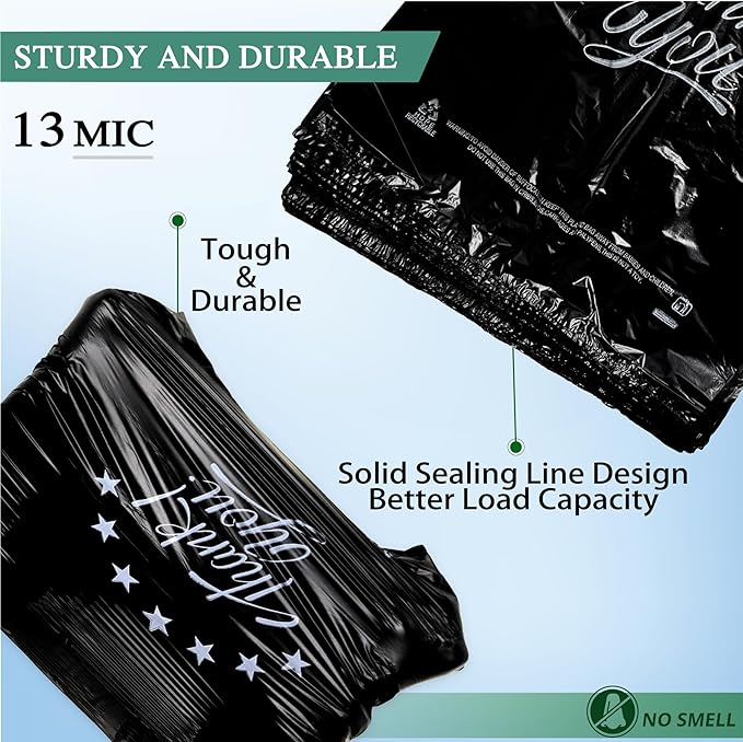 YoYoRain 1000 Count Black “Thank You” T-Shirt Bags – Reusable & Disposable Grocery & Supermarket Carry Bags, 11"x6"x21"
