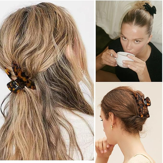 Big Claw Hair Clips for Women Girls Tortoise Hair Jaw Clips Large Hair Claw Clamps Celluloid Hair Clasp 2 Pack