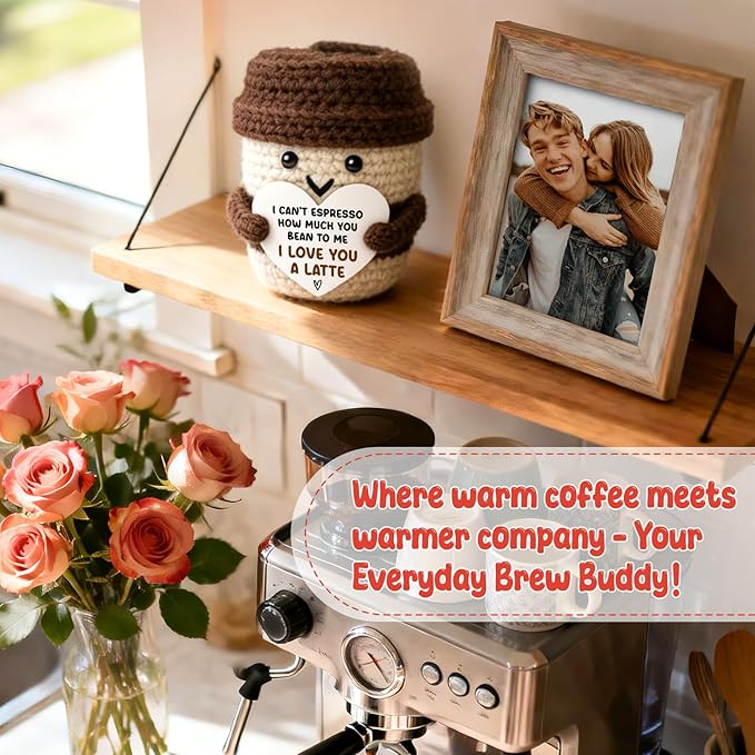 Agantree art Anniversary Women Men Her Him Gifts for Girlfriend Boyfriend Father s Day Gift for Husband Wife Birthday Graduation Coffee Lover Couple Crochet Coffee Mug Decor I Love You Her Dad