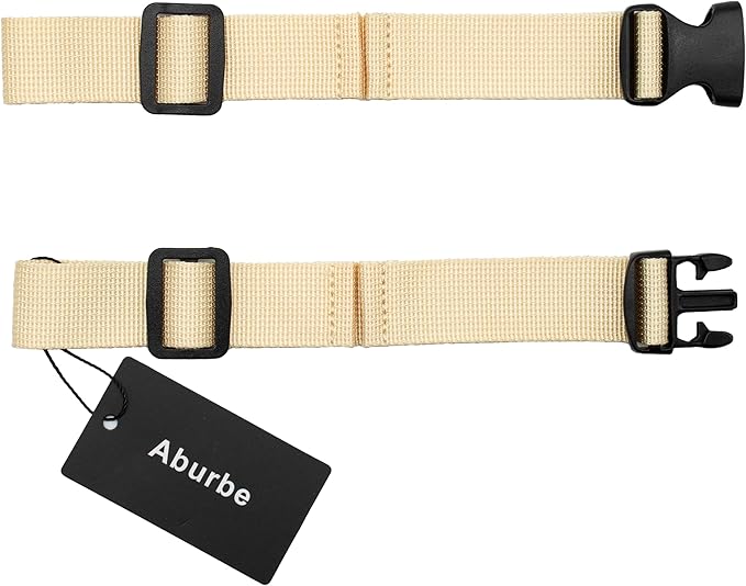 Backpack Chest Strap, Universal Add on Adjustable Sternum Strap, School Chest Belt Replacement, with Heavy Duty Quick Release Buckle Clip, for Travel, Hiking, Camping (Beige)