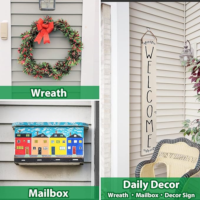 Booda Brand Vinyl Siding Hooks, Heavy-Duty Stainless Steel Siding Hooks Vinyl Siding Hangers, Low Profile & No Holes Needed Siding Clips for Hanging Wreaths (silver-10pack)
