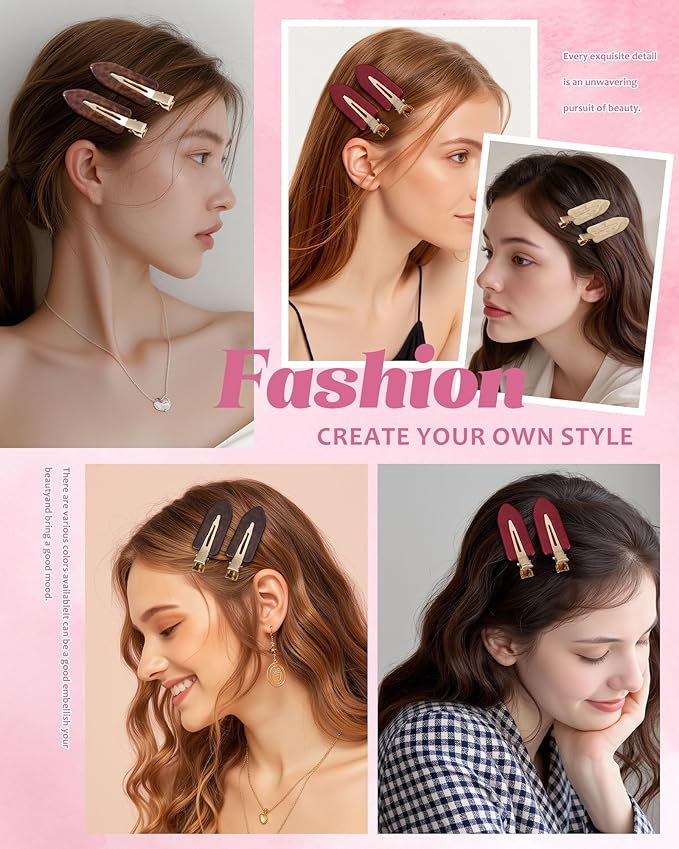 6PCS Acrylic Marbled Hair Claw Clips - Include No Bend No Crease Hair Clips and Medium Rhinestone Claw Clip, Cute Stylish Hair Accessories for Women Makeup, Strong Hold Non Slip for Thick Thin Hair