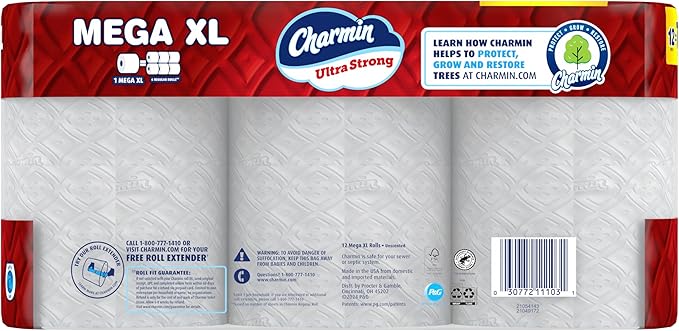 Charmin Ultra Strong Toilet Paper 12 Mega XL Rolls, 330 Sheets Per Roll
