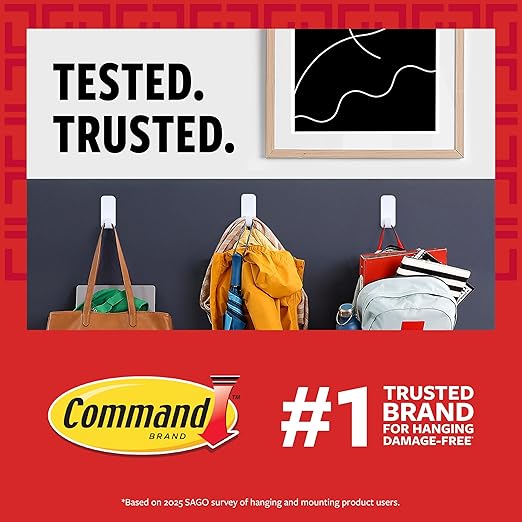 Command 5 lb Indoor Large Replacement Strips, 20 Strips, Damage-Free Wall Hanging, Re-Hang Large Hooks for Home and Wall Decor, White Adhesive