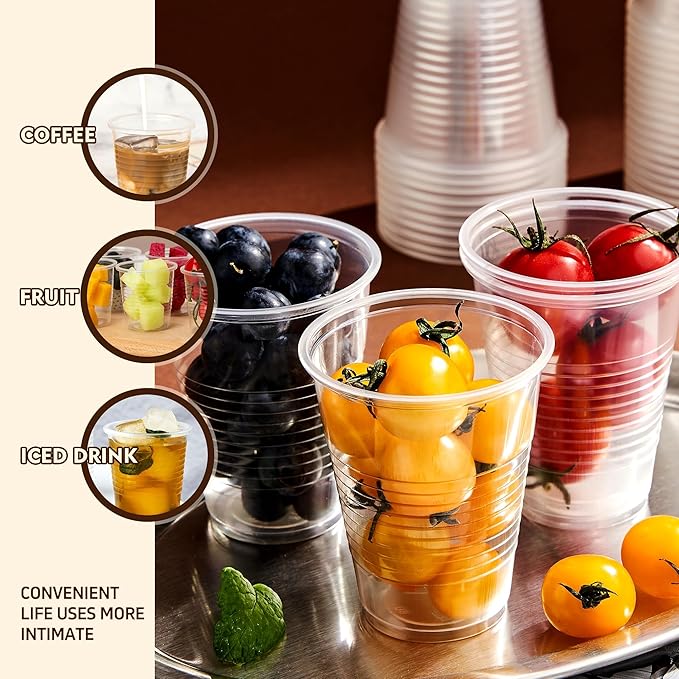 YEEHAW 16 oz Plastic Cups, 1000 Pack - Clear Disposable Drinking Water Cups for Cold Beverages, Ideal for Party