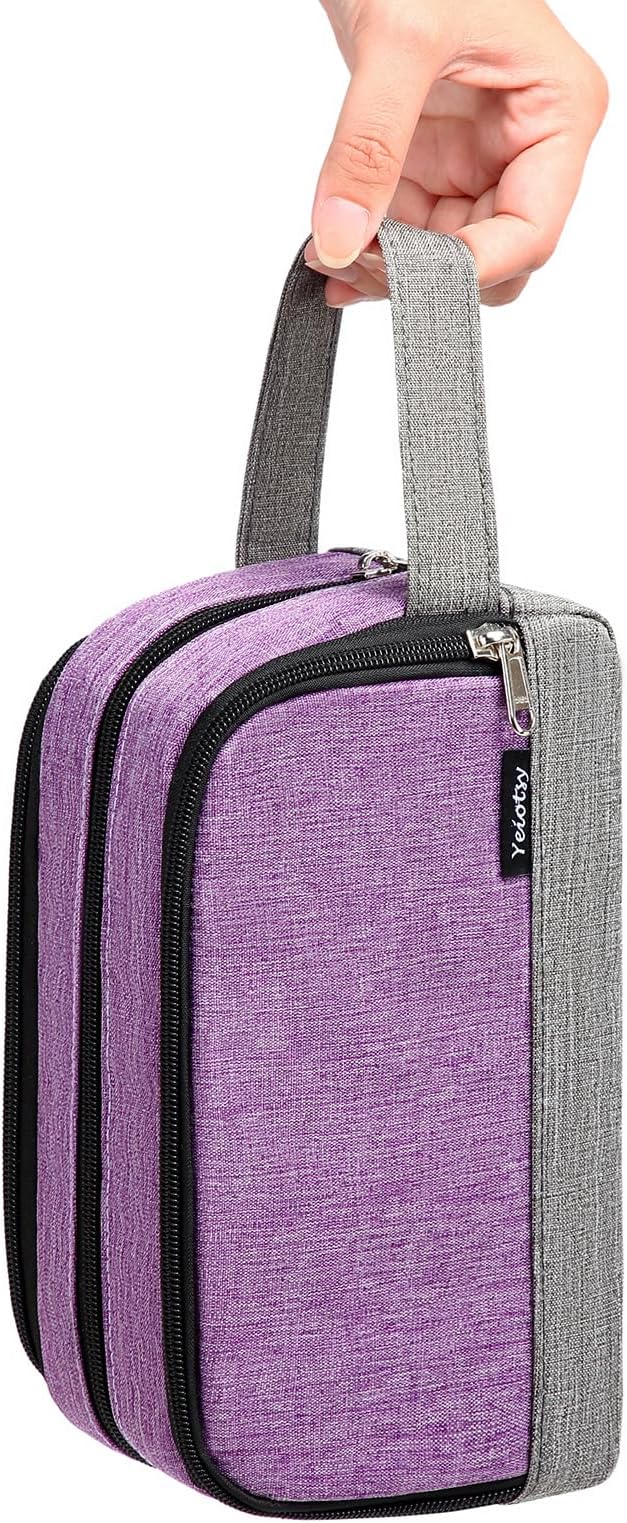 Yeiotsy Men's Travel Toiletry Bag – Color Clash Dopp Kit with Mesh Pockets, Durable Shaving Organizer for Gym, Camping & Weekend Trips