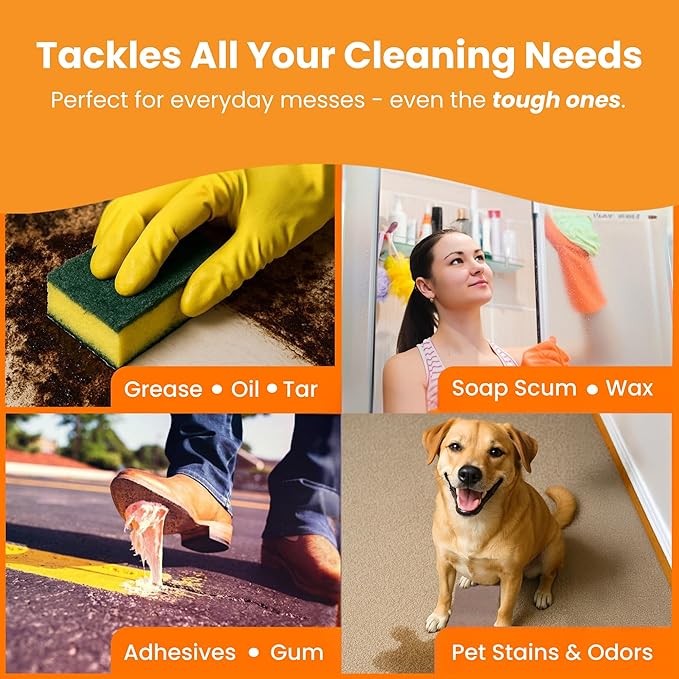 Citra Solv - Concentrated Household Cleaner & Degreaser - Valencia Orange Scent - 16 Fl Oz, Natural Ingredients, Non-Toxic, Biodegradable, Made in USA