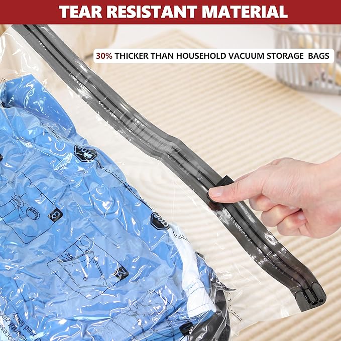 Vacuum Bags for Travel with Rechargeable Pump, 8 Combo (2L/3M/3S) Compression Packing Seal Bags for Luggage Suitcase, Space Saver for Clothing and Clothes Storage Travel