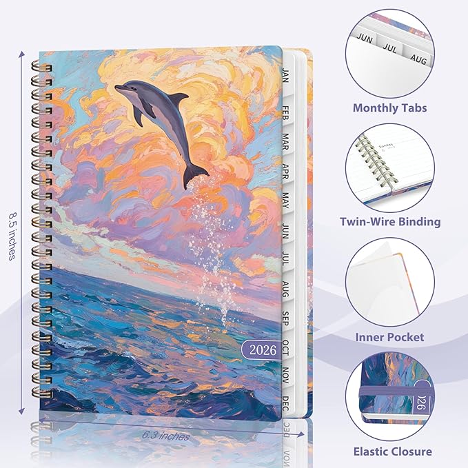 2026 Planner, Weekly and Monthly Calendar Academic Planner, Jan 2026 - Dec 2026, Planning Agenda Book for Desk Accessories and School Supplies - A5 (6.3'' x 8.5'')