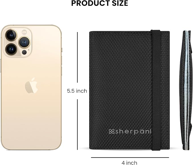Sherpani Vienna, RFID Blocking Passport Holder, Travel Passport Cover Wallet, Travel Documents Organizer Protector for Women, Travel Gift (Carbon Signature)