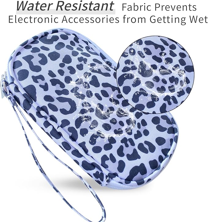 Electronics Organizer Travel Case, Cable Organizer Travel Essentials Tech Pouch,Suitable for Charger, Cable, Phone，Flash Drive,Leopard print