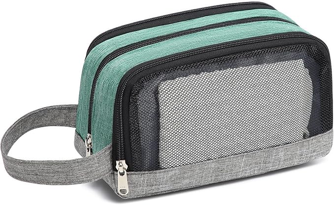 Yeiotsy Men's Travel Toiletry Bag – Color Clash Dopp Kit with Mesh Pockets, Durable Shaving Organizer for Gym, Camping & Weekend Trips