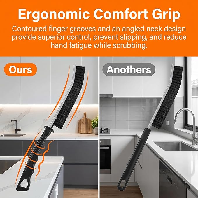 Crevice Cleaning Brush Hard Bristled Grout Brush Multifunctional Gap Cleaning Tool Dead Corners Brushes Bathroom Kitchen Tiles Window Door Slots Sink Track Shower Scrub Cleaner Home Tool Sets 4 Pack