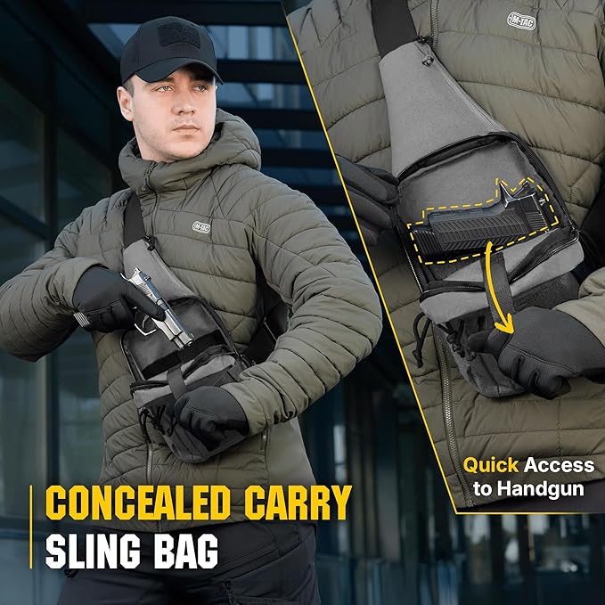 M-Tac CCW Sling Bag for Men & Women - EDC Shoulder Bag Tactical - Crossbody Concealed Carry Bag - Mens Chest Pack
