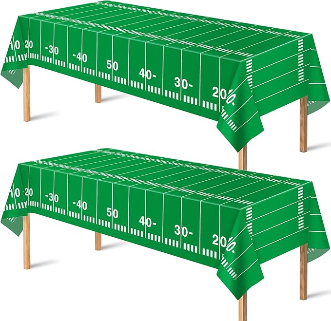 OHOME Football Party Decorations - Super Game Bowl Party Decorations 2026 - Disposable Tablecloth Plastic Table Covers for Football Game Birthday Football Parties Decor Supplies 54" X 108",2 Pack