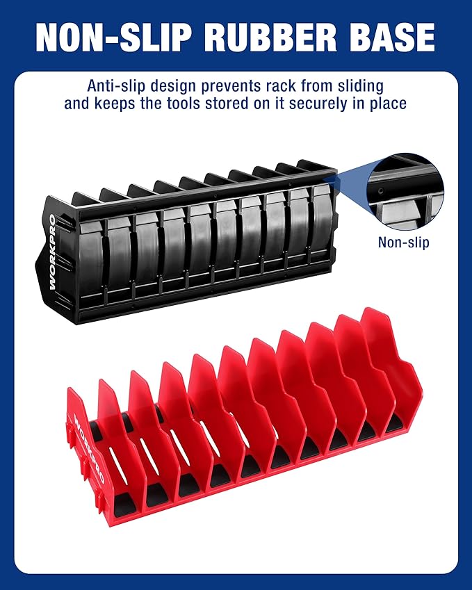 WORKPRO 4-Pack Plier Organizer Rack, Pliers Holder and Cutter Organizers with Non-Slip Rubber Base, 40-Slot Tool Box Organizer, Tool Drawer Organizer, Tool Storage, Plier Rack (Pliers Not Included)