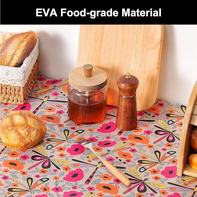 Cooyes Shelf Liner – Non-Slip Cabinet & Drawer Liner for Kitchen – Non-Adhesive Waterproof Shelf Paper with Modern Pattern – Durable EVA Cabinet Mat – Easy to Cut (Amethyst,17.5" W x 360" L)