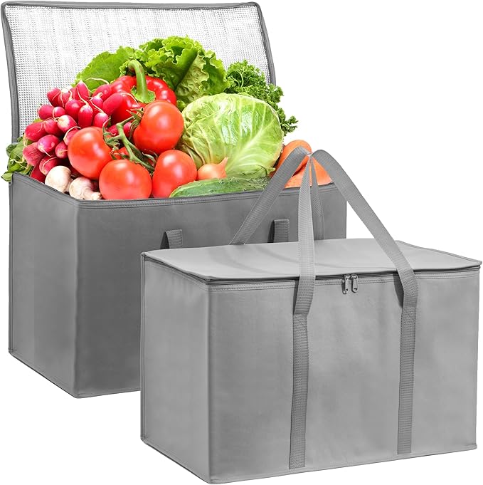 Carrywell Insulated Food Delivery and Catering Bags 2-Pack, XXXL Pizza Delivery and Reusable Warming Bag,Thermal Insulation Tote for Hot and Cold Food, Doordash, Not-Made In China
