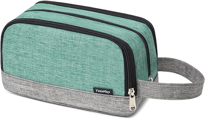 Yeiotsy Men's Travel Toiletry Bag – Color Clash Dopp Kit with Mesh Pockets, Durable Shaving Organizer for Gym, Camping & Weekend Trips
