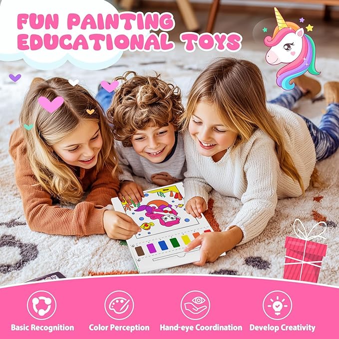 AGGKKY 3 Pack Paint with Water Coloring Books for Kids Toddlers Painting Book Kits Arts and Crafts for Kids Travel Activities Birthday Christmas Stocking Stuffers Toy Gift (Princess+Mermaid+Dino)