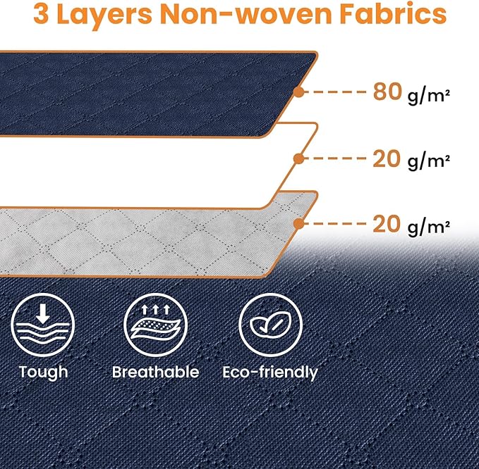 Fab totes 24 Gallons Clothes Storage, Foldable Thick Fabric Blanket Storage Bags, Containers for Organizing Bedroom, Closet, Clothing, Comforter, Organization with Handle (10 Pack, Blue)