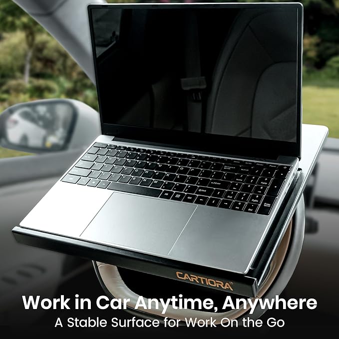 Essential Steering Wheel Tray - Car Table for Meal, Multipurpose Steering Wheel Table for Travelers, Table and Laptop Holder, Laptop Tray for Work