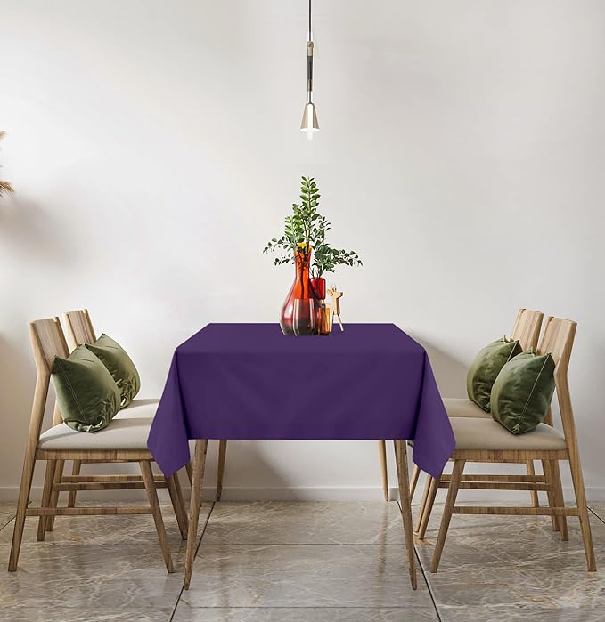 Utopia Kitchen Rectangle Table Cloth 2 Pack (60x102 Inches, Purple), Machine Washable Polyester Table Cover for Dining, Buffet Parties, Picnics, Events, Weddings and Restaurants