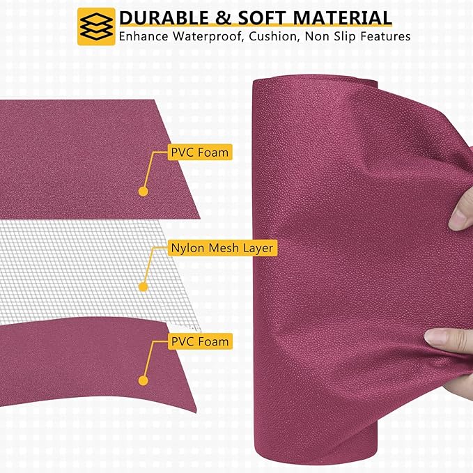 WochiTV Shelf Liner for Cabinets, Drawer Non Adhesive Non Slip Foam Mat for Kitchen, Pantry, Bathroom, Cupboard, Garage, Closet, Shelves, Drawer, Tool Box, Fuchsia 17.5 x 354 inches