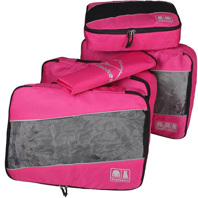 5 Set Packing Cubes for Travel Large Suitcase Luggage Organizer Bags Travel Accessories Vacation 4 Cubes 1 Laundry Pouch Bag