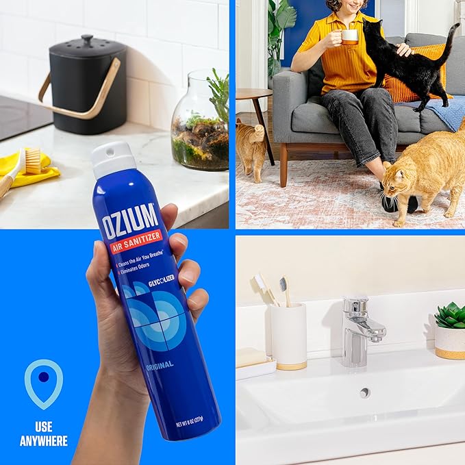 Ozium Air Sanitizer Spray - Room Odor Eliminator for Home, Car, and Office - Citrus - 8 oz Can - 1 Pack