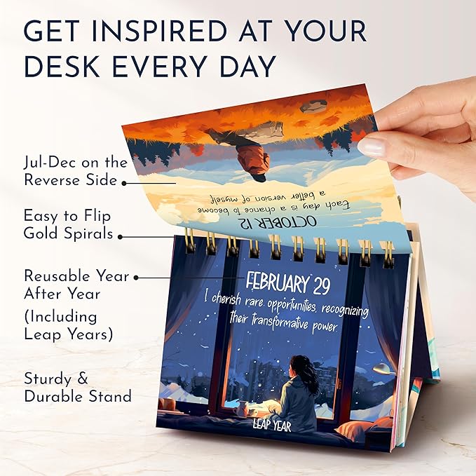 RYVE Daily Affirmation Calendar – Motivational Desk Calendar with Daily Affirmations for Women, Positive, Motivational and Inspirational Gifts, Office Gifts for Women, Office Desk Accessories